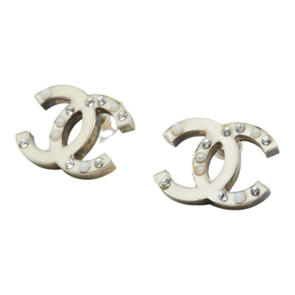 CHANEL Pearl Logo Earrings
